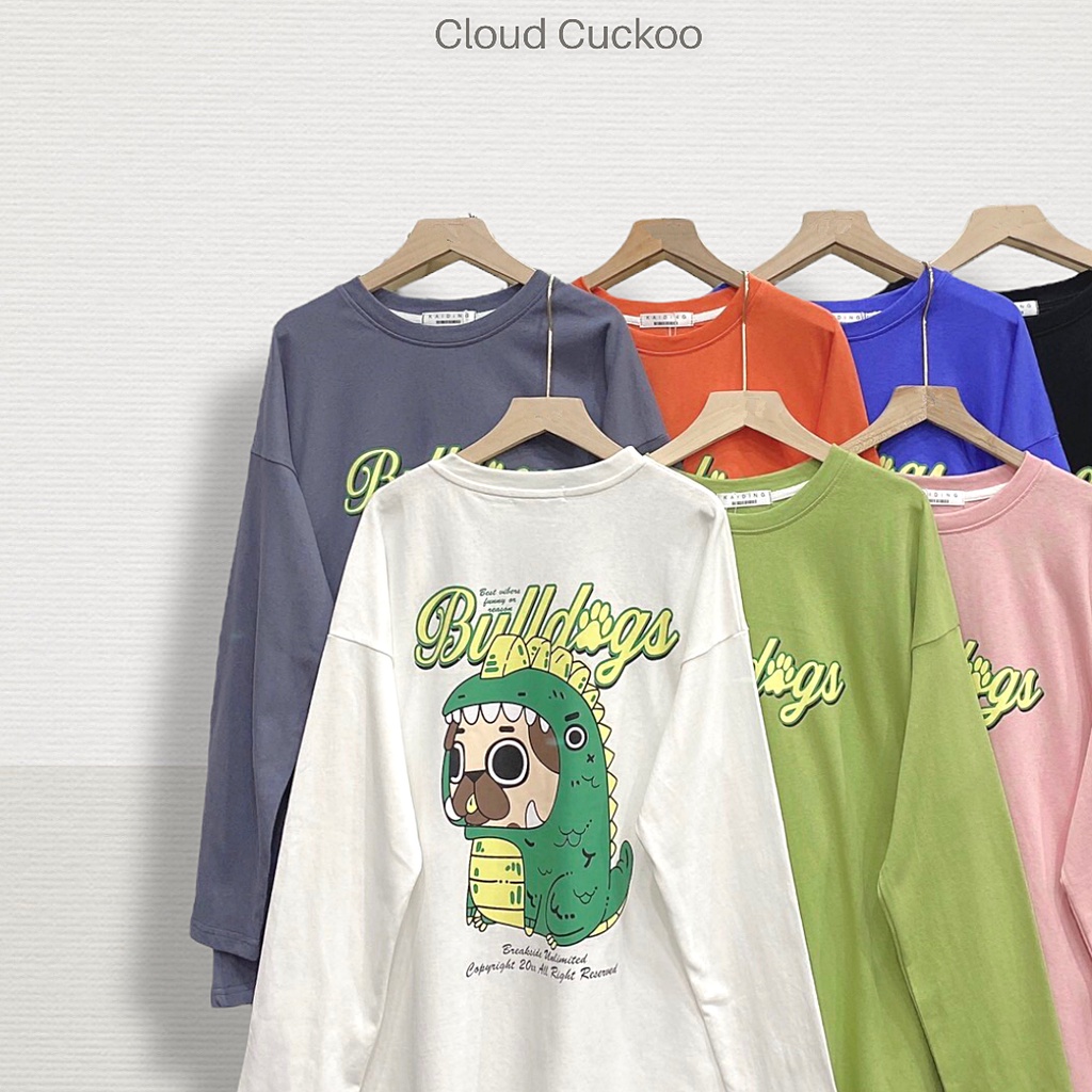 Áo Dài Tay Hình Khủng Long Dễ Thương Chất Cotton Thu Đông Siêu Đẹp - Mã Số: KD0153