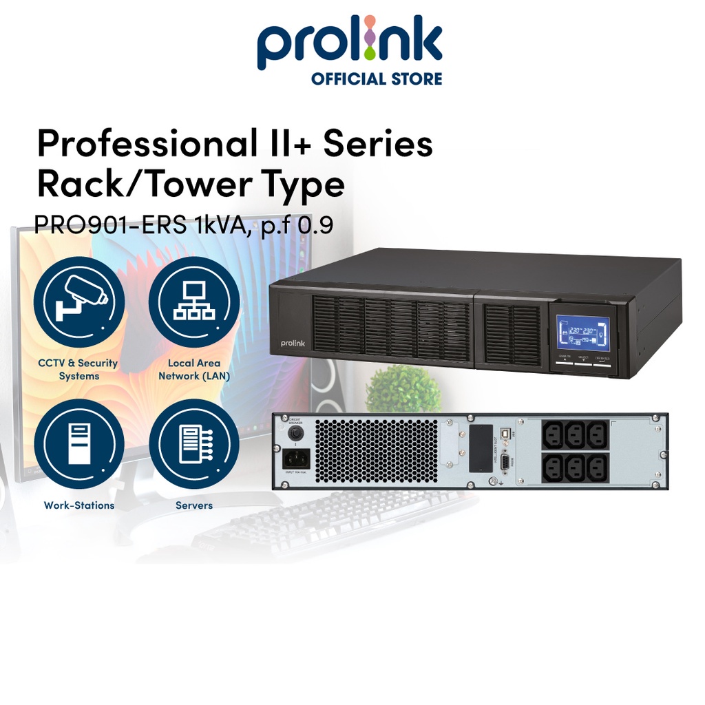 Bộ lưu điện UPS Online PROLiNK PRO901ERS 1000VA 900W bảo vệ tối đa cho các