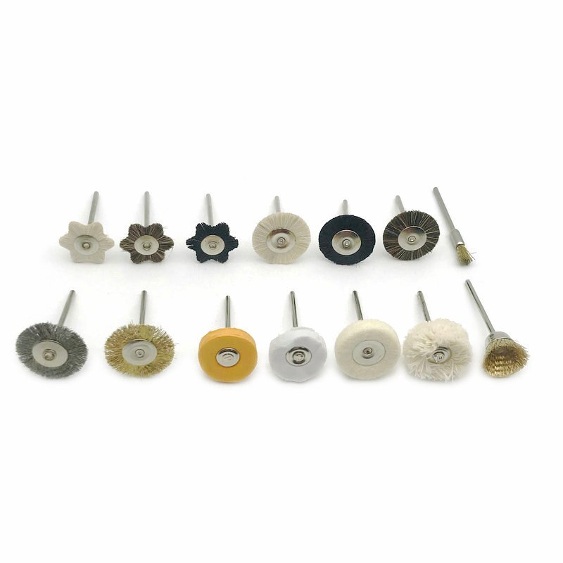 Set 14 cọ đánh bóng dạng bánh xe xoay thân 2.35mm HP chuyên dụng cho nha khoa