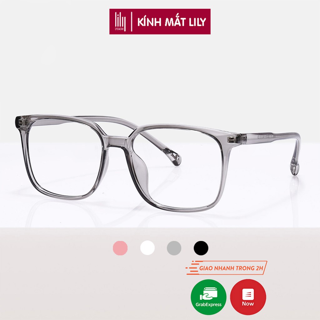 Gọng kính mắt nam nữ Lilyeyewear chất liệu nhựa dẻo mắt vuông to đi đường chống bụi 217