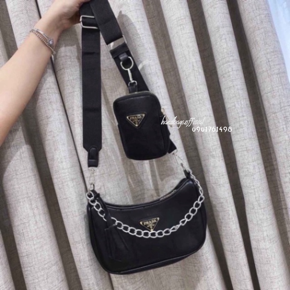 Set túi ví thời trang nữ prada 🧡🧡🧡 freeship 🧡🧡🧡 túi xách nữ set 2 túi ví tuyển sỉ toàn quốc