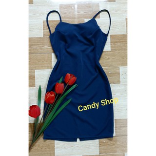 Đầm body 2 dây hở lưng kèm mút