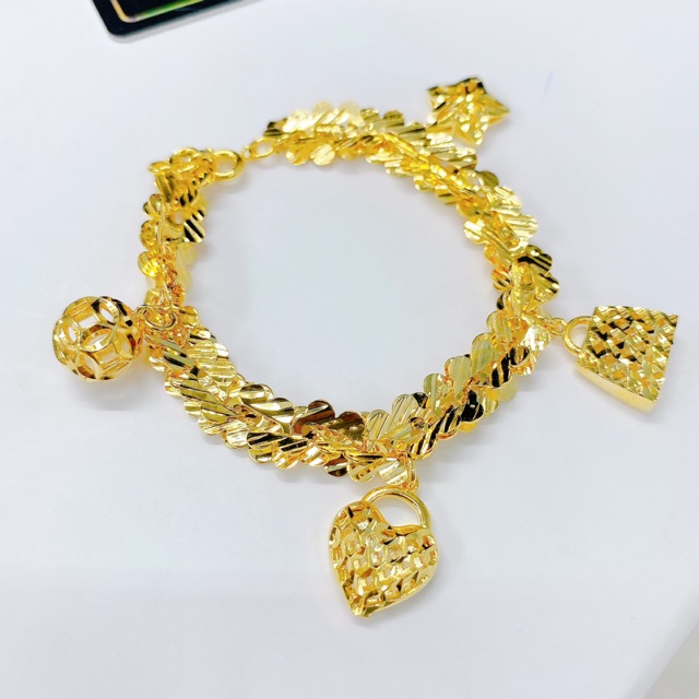 Lắc Italy 4 cham siêu hot -xinh xắn mạ vàng