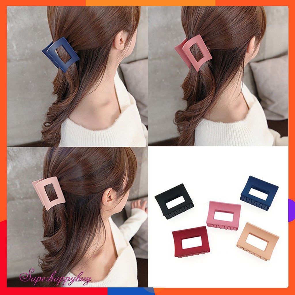 Kẹp tóc càng cua màu trơn đơn giản thanh lịch cho nữ
