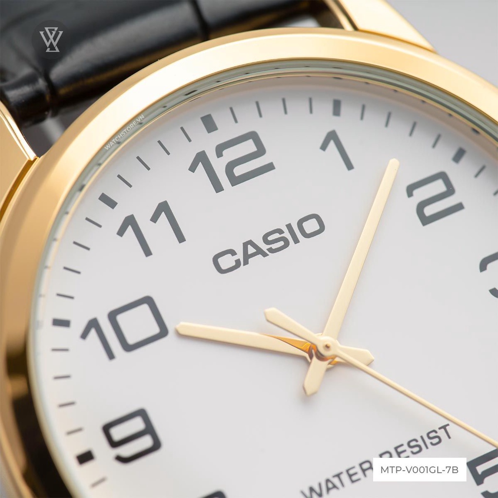 Đồng Hồ Quartz Nam Casio WATCHSTORE MTP-V001GL-7BUDF Thiết Kế Mặt Kính Khoáng 38mm, Dây Da Cao Cấp