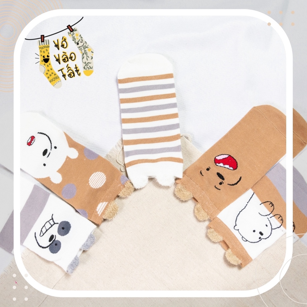 TẤT VỚ CỔ NGẮN 3 CHÚ GẤU CÓ TAI