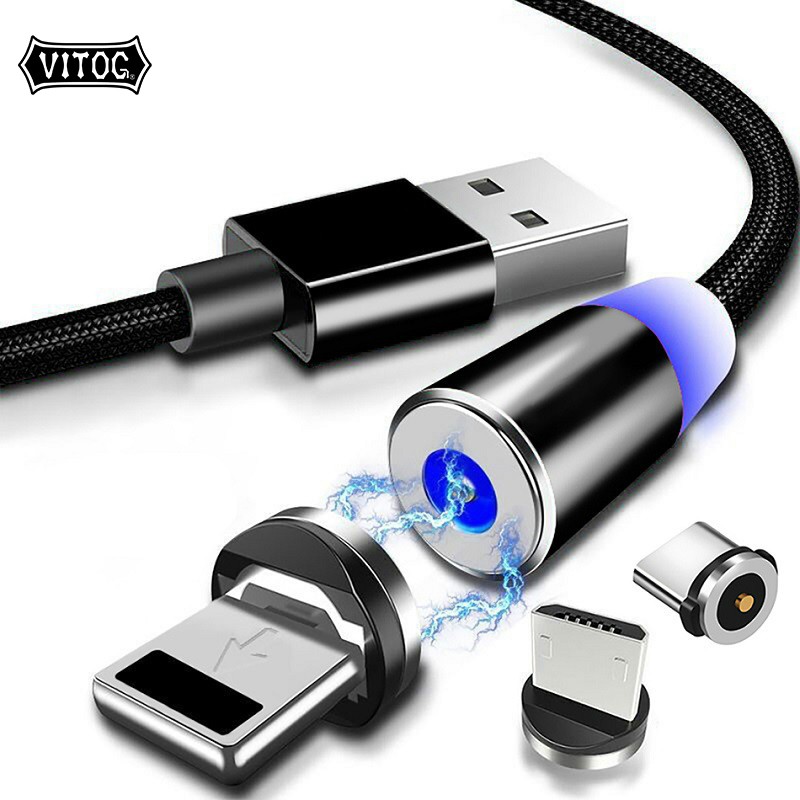 Cáp sạc Vitog từ tính Micro USB Type C dài 1m cho Iphone/ Android | BigBuy360 - bigbuy360.vn