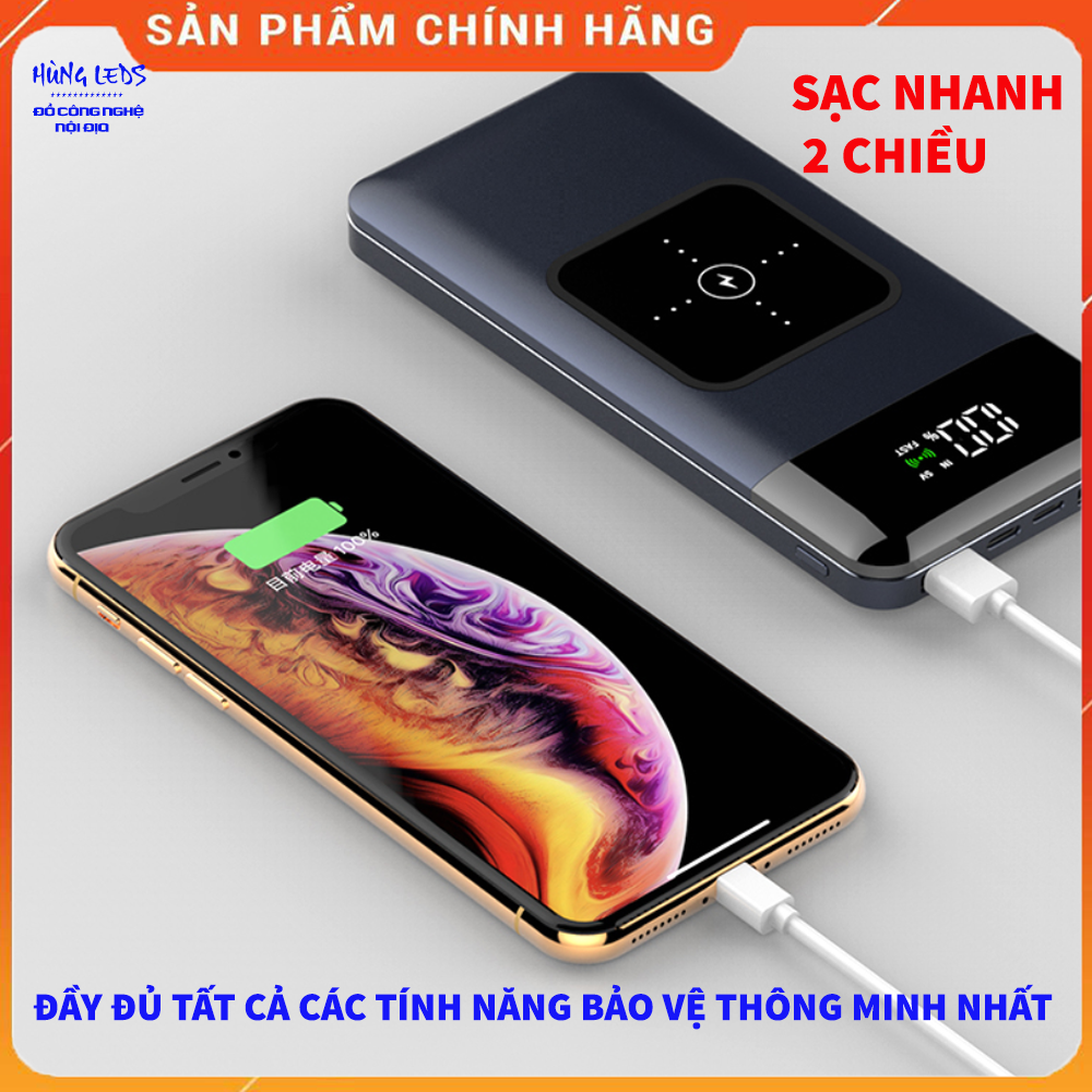 Sạc Dự Phòng Không Dây Sạc Nhanh 18W 20000Mah S6 Sạc Nhanh 2 Chiều Sạc Cùng Lúc Nhiều Thiết Bị