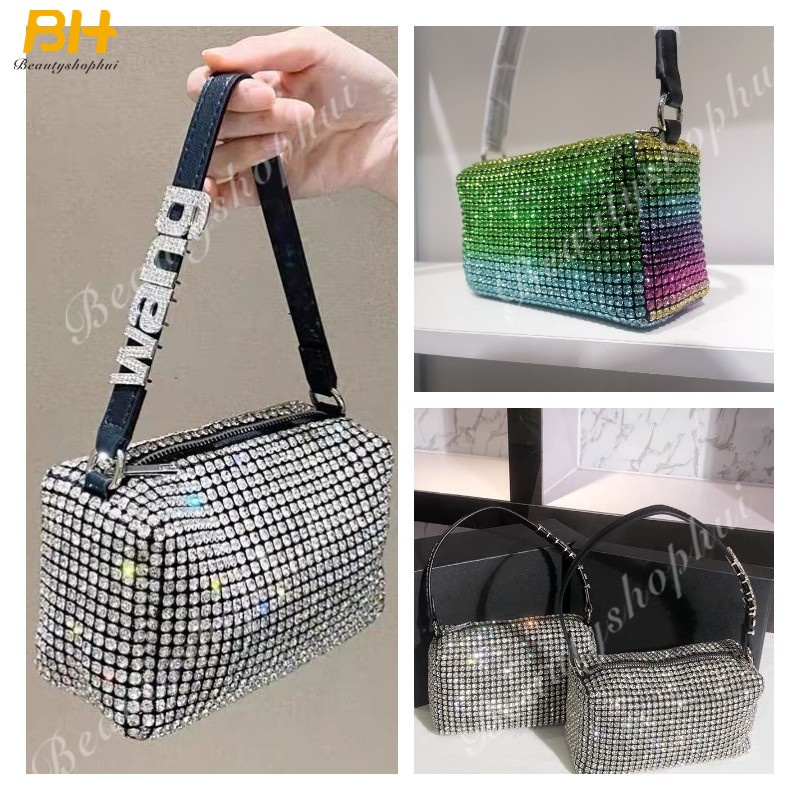 Túi Đeo Vai Vuông Nhỏ Xinh Đính Đá Lấp Lánh Thời Trang Mới 2022 Cho Nữ