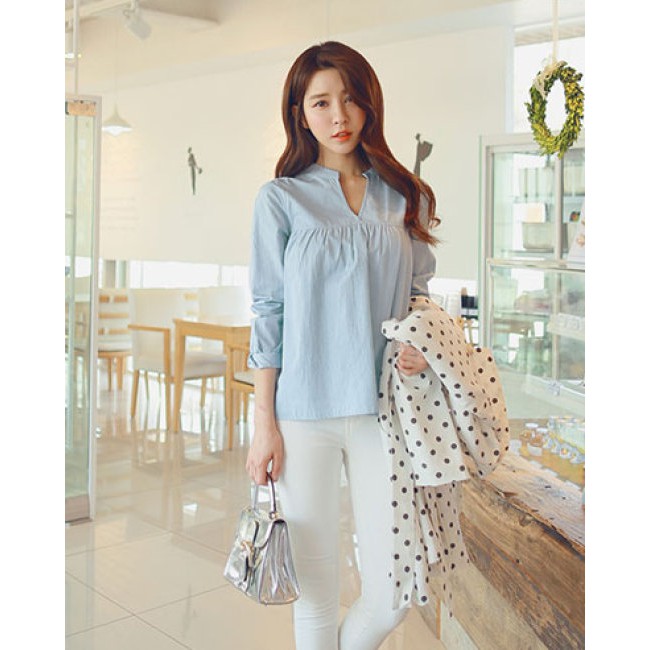 Áo Sơ Mi Form Rộng Cổ Trụ Thanh Lịch | BigBuy360 - bigbuy360.vn