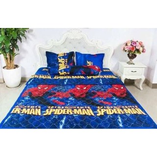 Bộ Drap ctton poly người nhện có chăn 1m6 x 2m