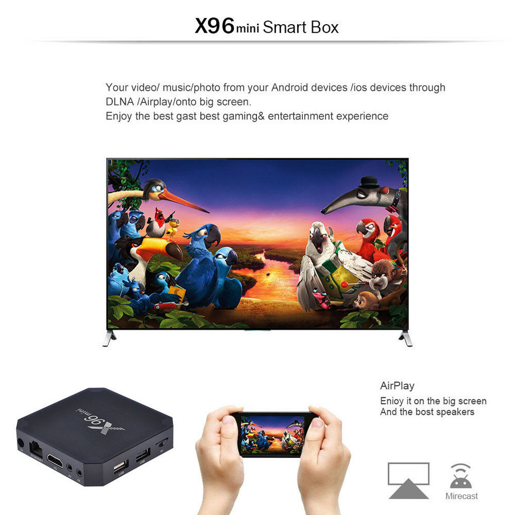 Tv Box X96 Mini Quad Core 1gb + 8gb Android 7.1 Và Phụ Kiện