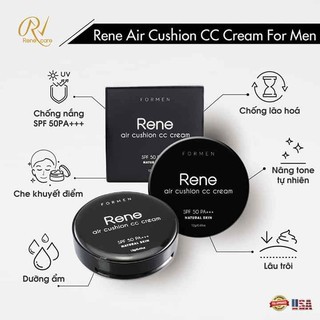 Phấn Nước Công Nghệ Nano Rene Air Cushion CC Cream SPF50 PA+++ For Men