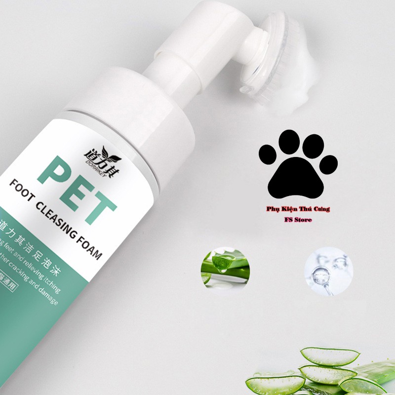 Dụng cụ làm sạch bàn chân cho thú cưng - bọt rửa chân cho chó mèo 150ml, Z7