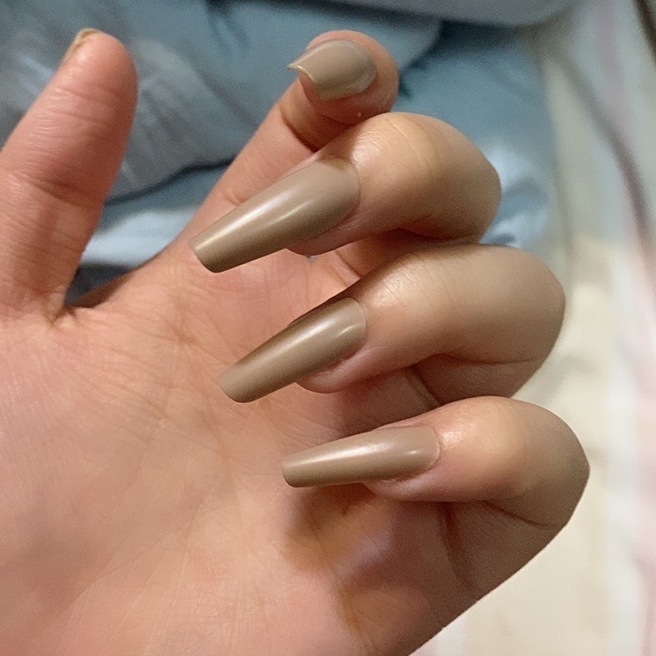 Set 24 Móng Tay Giả Màu Trơn Thời Trang Kèm Keo Dán