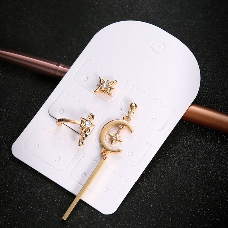 Bông tai hình mặt trăng / ngôi sao đính đá xinh xắn