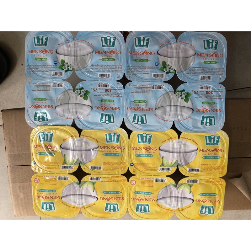 SỮA CHUA MEN SỐNG CÓ ĐƯỜNG LIF lốc 8 hộp