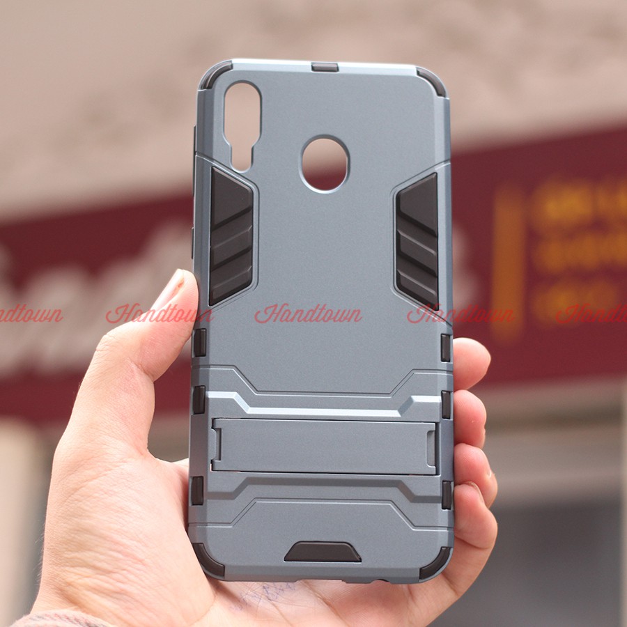 Ốp Lưng Cho Samsung Galaxy M20 IRON - MAN Nhựa PC Cứng Viền Dẻo Chống Sốc