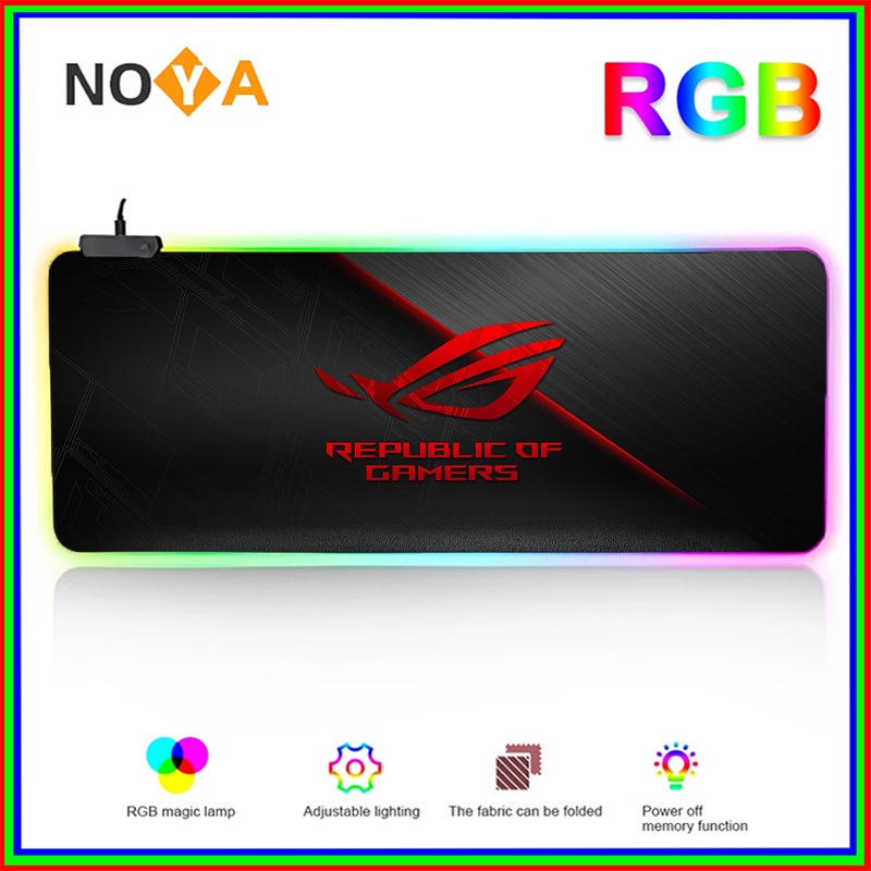 Miếng Lót Chuột Rgb Chống Trượt Có Đèn Led Tích Hợp Đệm Cao Su Để Bàn Phím