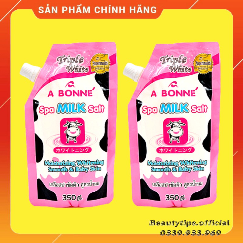 (Chính Hãng) Muối tắm sữa bò tẩy tế bào chết A Bonne Spa Milk Salt Thái Lan 350gr