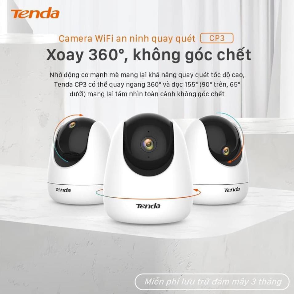 Sale[50%] [SẢN PHẨM MỚI] Tenda CP3 Camera WiFi quay quét FullHD 1080P