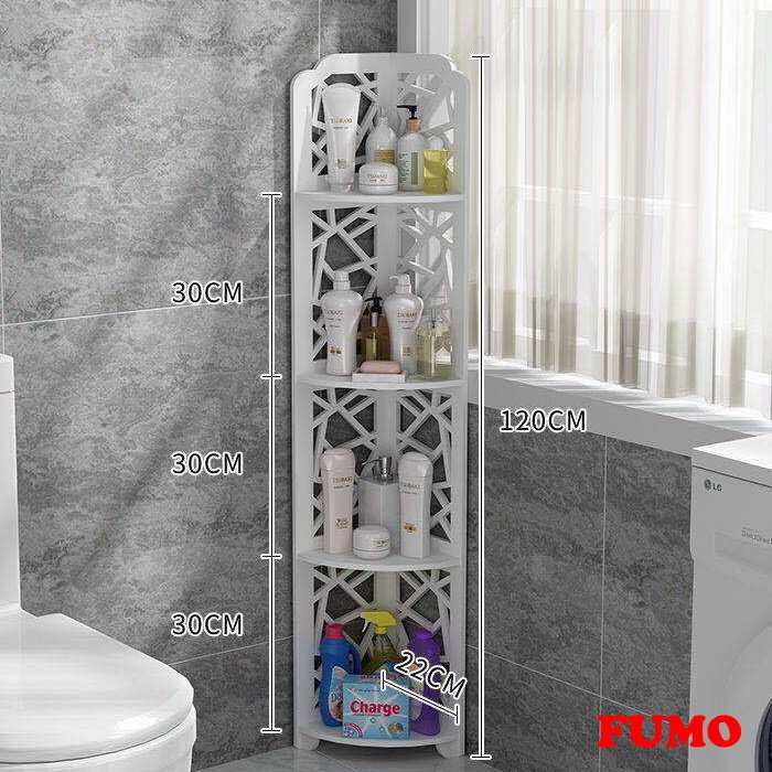 Kệ góc tường đa năng 4 tầng kệ để đồ nhà tắm nhà bếp cao cấp tiện lợi FUMO SP024