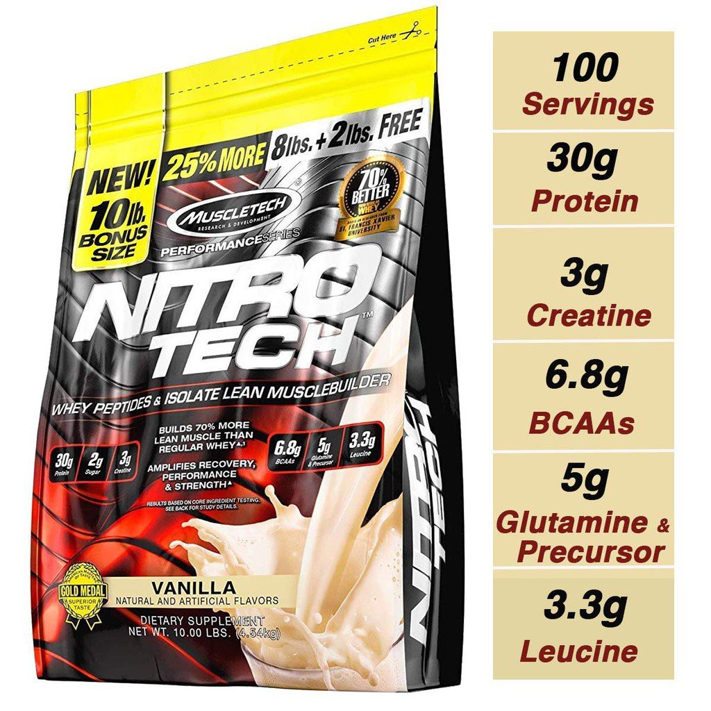 Sữa Tăng Cơ Nitro Tech 10lbs Vị Vanilla