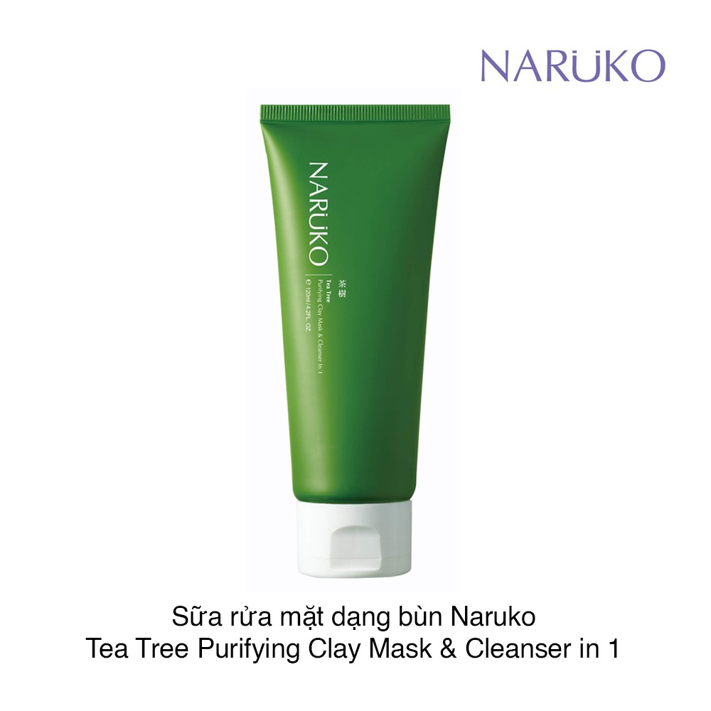 Sữa Rửa Mặt Naruko Trà Tràm Dạng Bùn Naruko Tea Tree Purifying Clay Mask and Cleanser in 1 120 gr