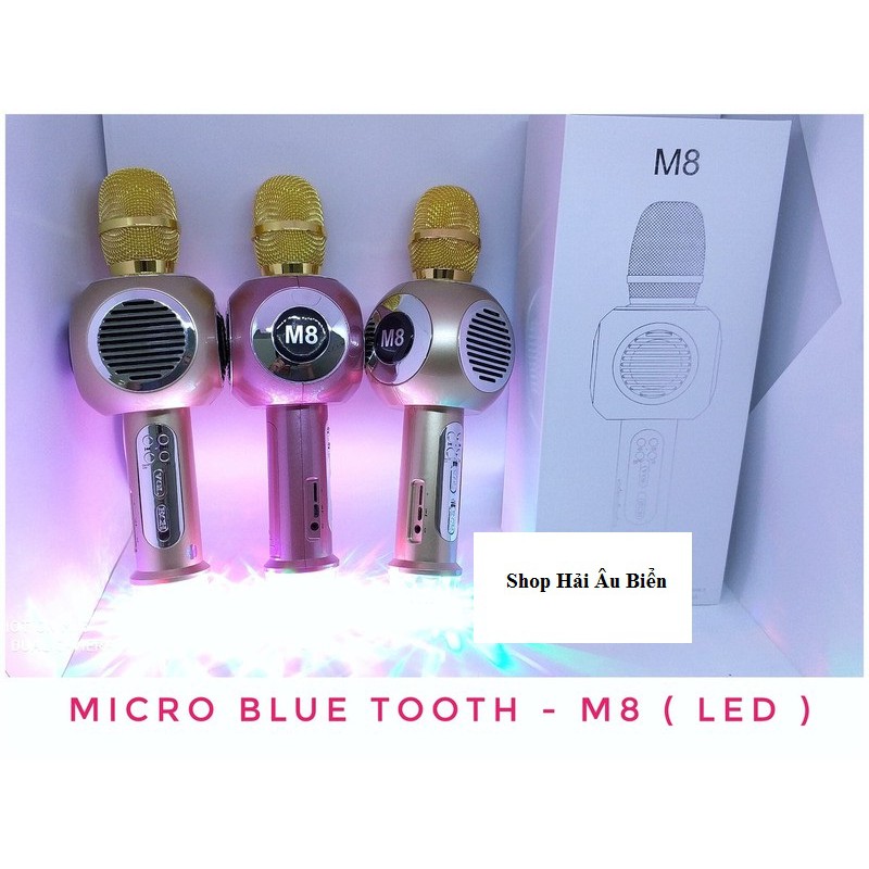 Micro Bluetooth Karaoke M8 Đèn Led Âm Thanh Cực Hay