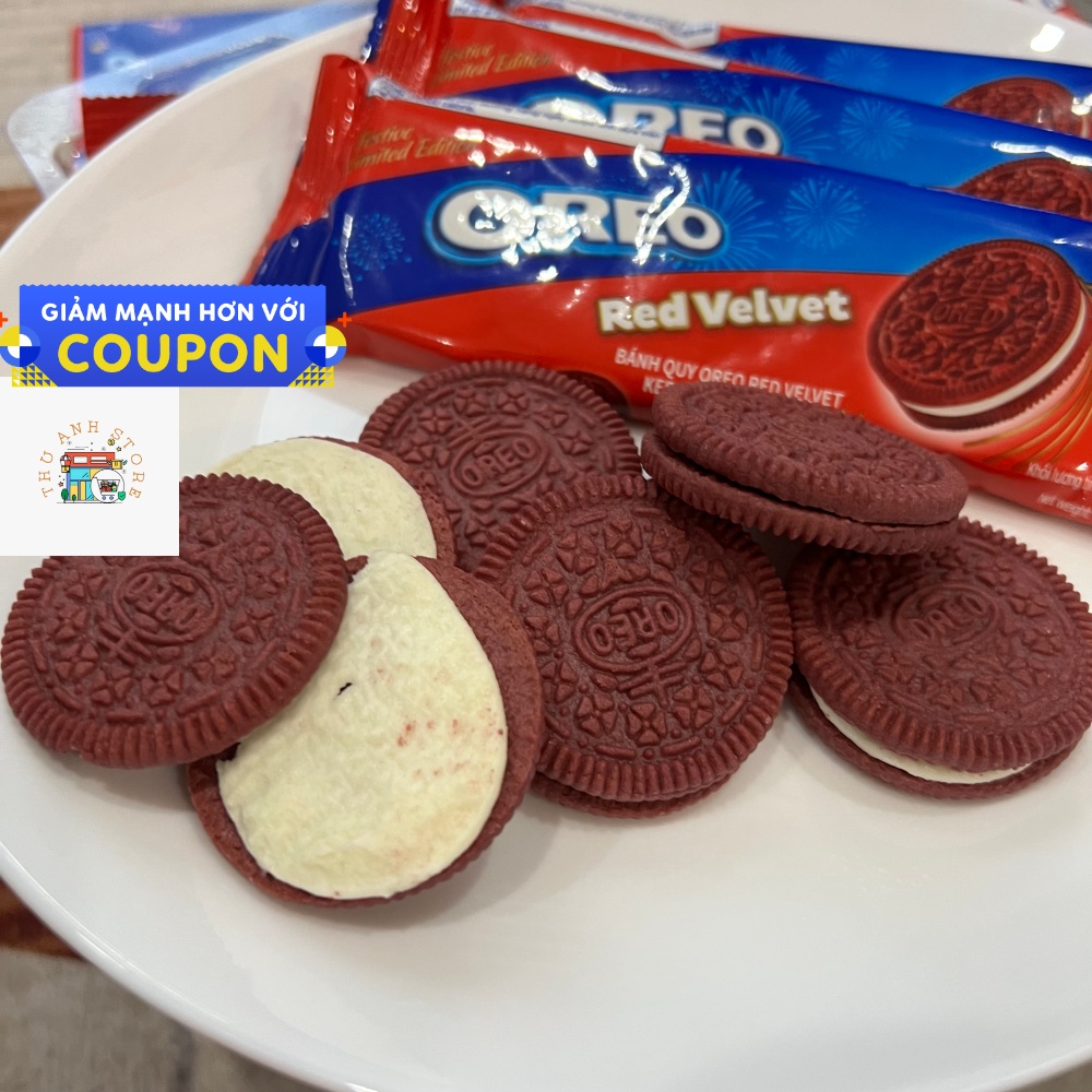 Hộp Bánh quy Oreo Red Velvet vị phô mai 342g Kinhdo phiên bản giới hạn Tết 2022 quà biếu tết