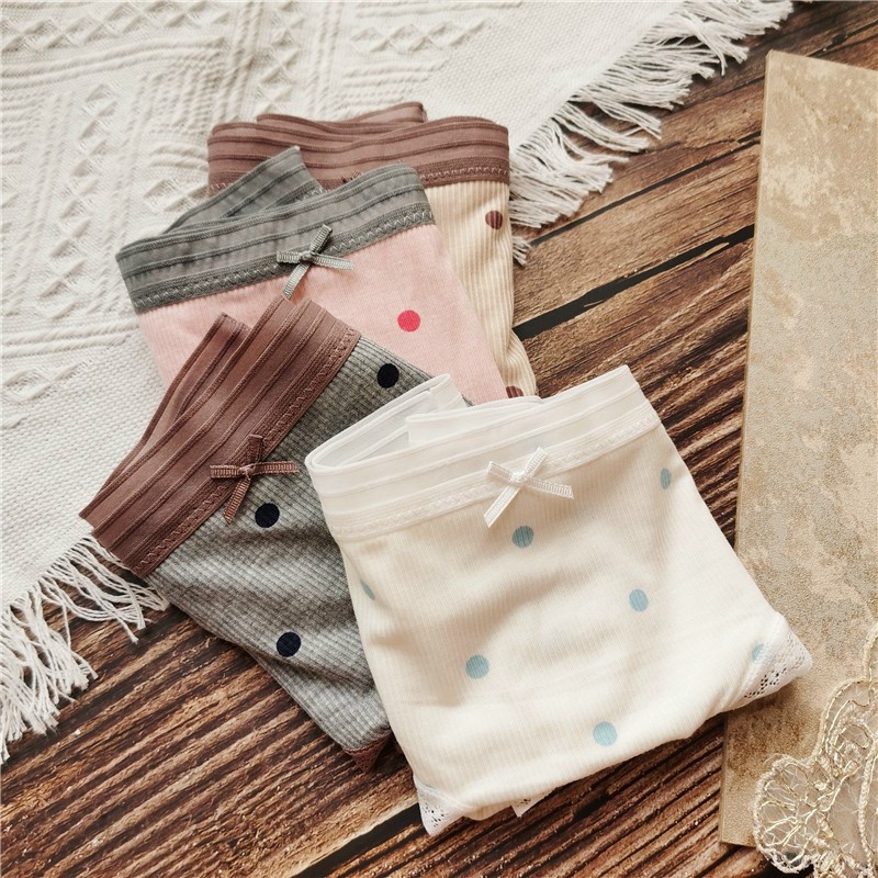 Quần lót nữ cotton gân tăm kháng khuẩn chấm bi, quần chip nữ chất đẹp HAVANA FLQ111