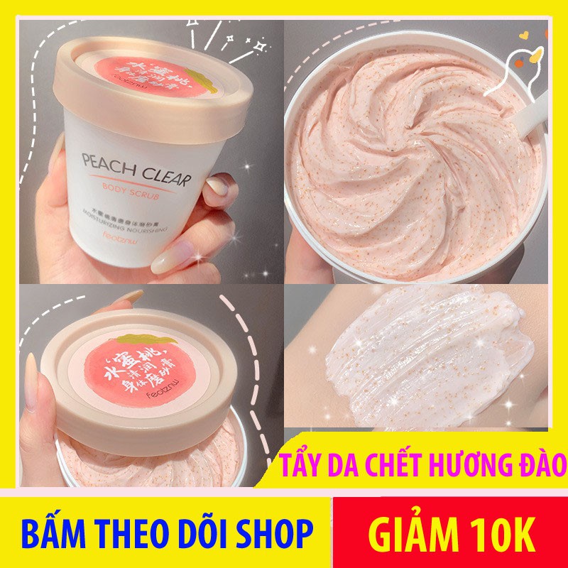 Tẩy da chết toàn thân đào HEYXI Peach Clear, tẩy tế bào chết body đào, kem thải độc tố da, xe khít lỗ chân lông uip | BigBuy360 - bigbuy360.vn