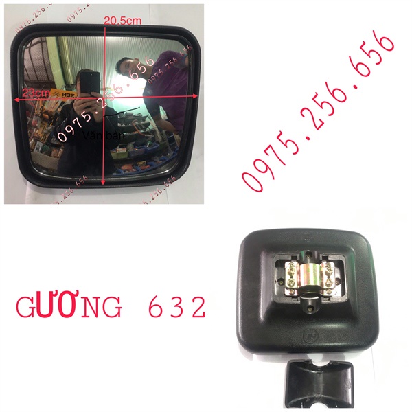 Gương 632 GƯƠNG CHIẾU HẬU TRÒN GƯƠNG CẦU LỒI DÀNH CHO XE TẢI gương chiếu hậu vuông