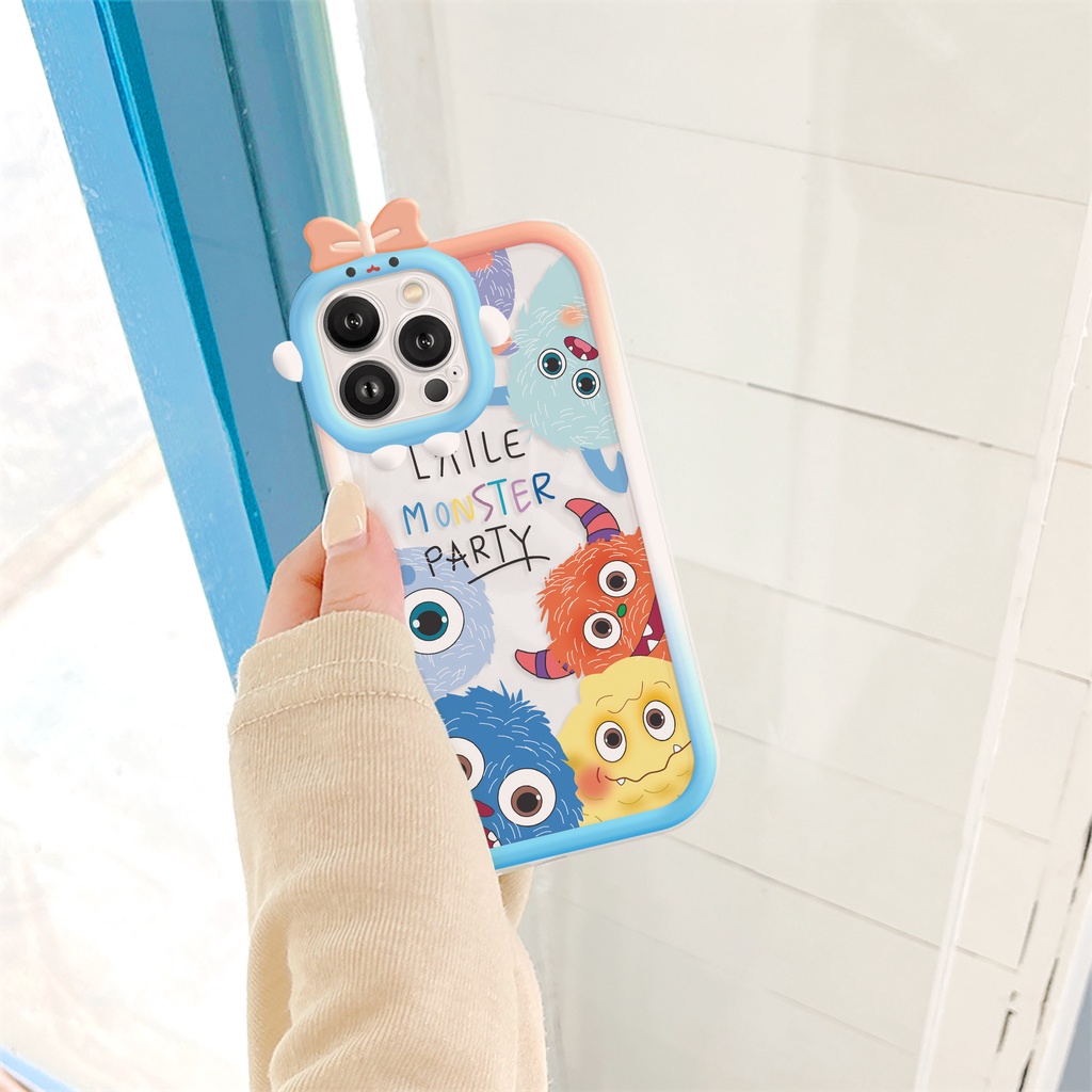 Ốp lưng iphone camera nơ Monster Party 6/6plus/6s/6splus/7/7plus/8/8plus/x/xs/11/12/13/14/pro/max/promax/plus/shin/case