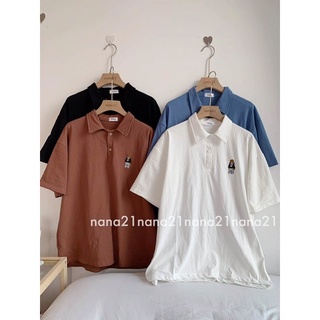 Áo pull polo thêu hình gấu Nana21 Nanastore21