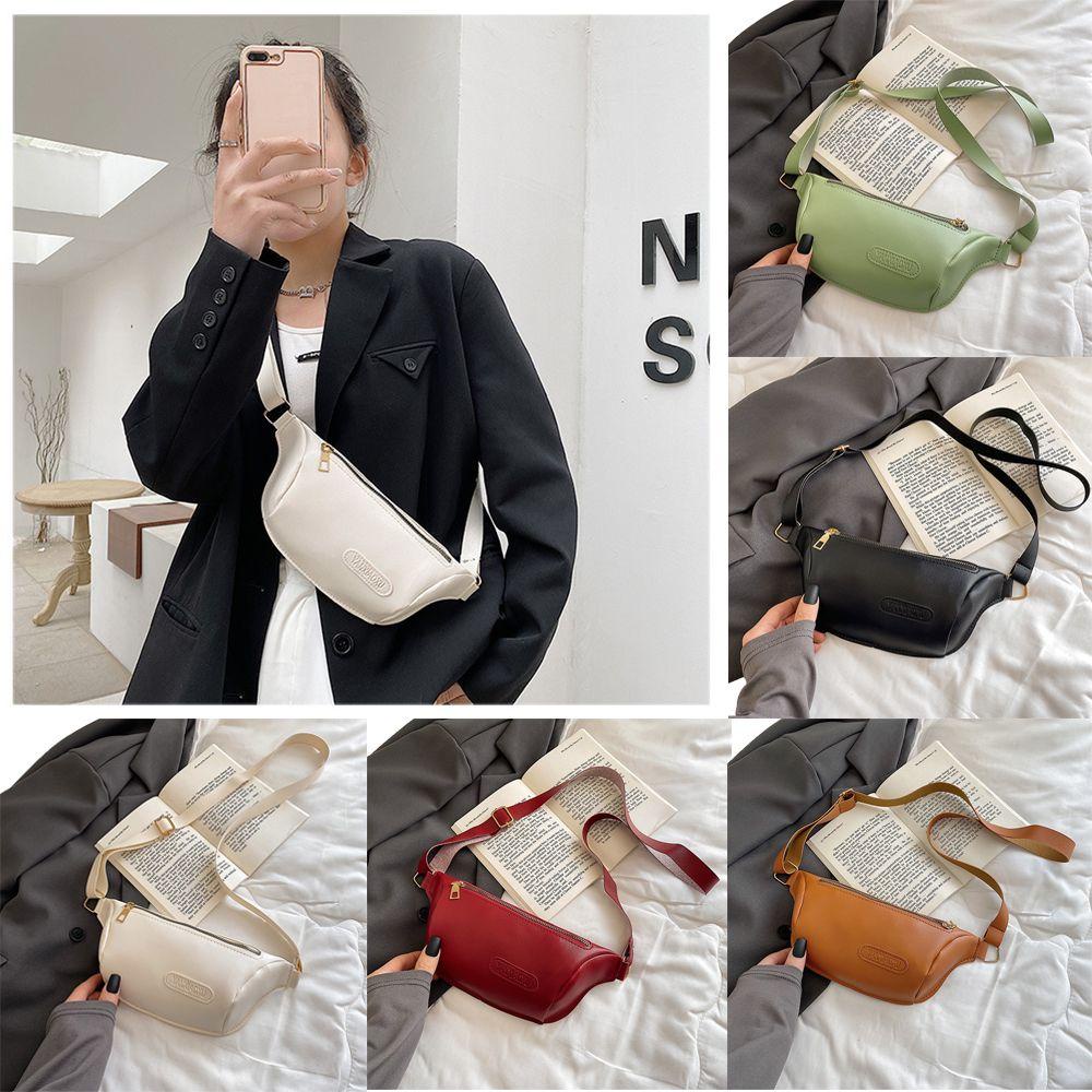 CLEVER Túi Đeo Chéo Ngực Màu Sắc Tinh Khiết Phong Cách Thể Thao Thời Trang Cho Nữ