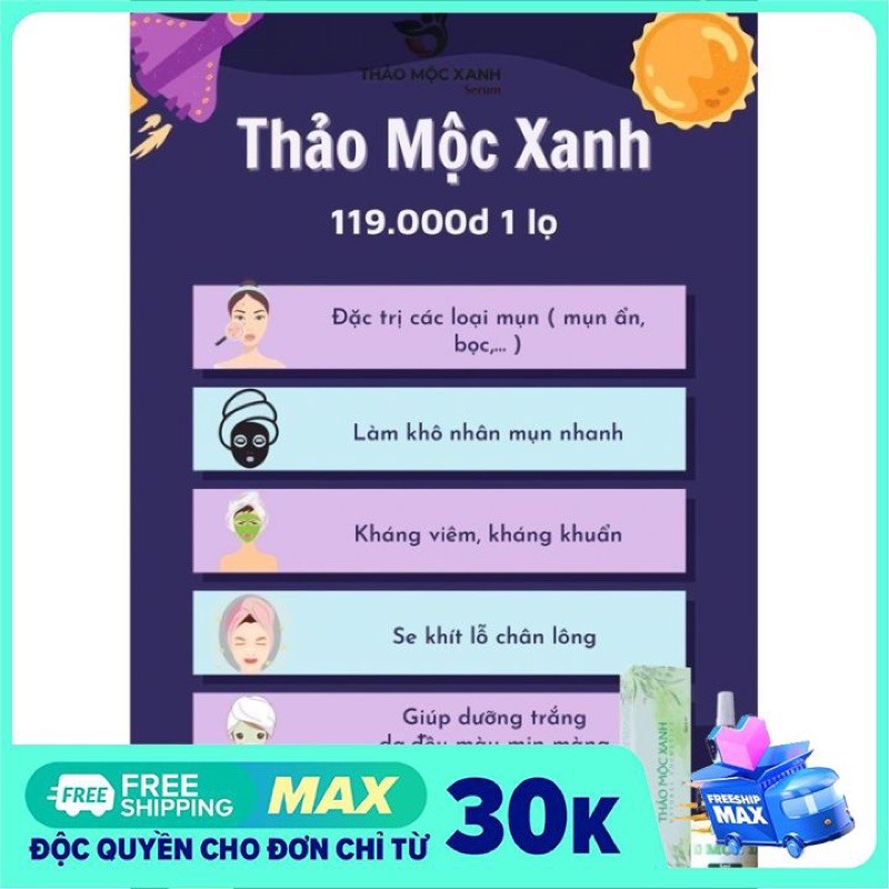 serum thảo mộc xanh &amp; bột trà xanh