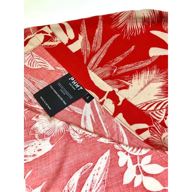 Sơ mi PHNT cao cấp SHORT SLEEVED SHIRT IN LEAF PRINTED LINEN