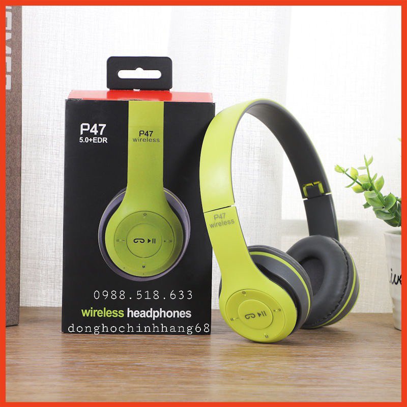 Tai Nghe Chụp Tai Bluetooth P47, Tai Không Dây Có Mic, Có Thẻ Nhớ, Âm Bass Cực Chất, Nghe Nhạc Cực Hay