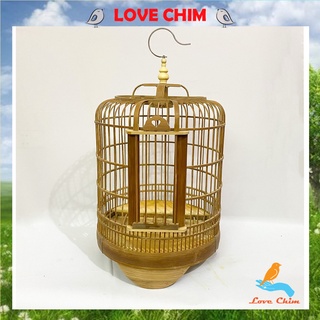 Lồng chim mi thổ chất liệu trúc cao cấp hàng đẹp có móc đi kèm, Lồng Họa Mi đẹp