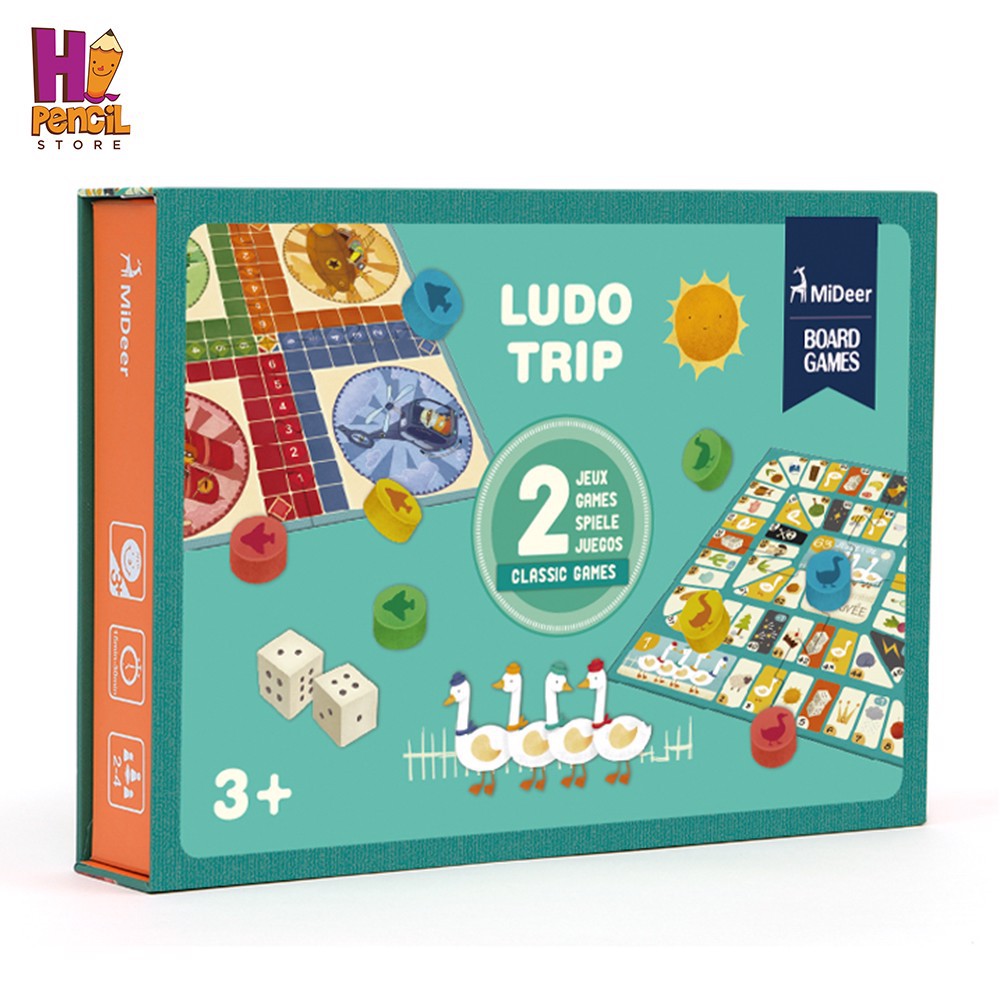 [Mã BMLTA50 giảm 10% đơn 99K] Bộ Cờ Ludo Trip Mideer 2 Trò Chơi Trí Tuệ Cho Bé