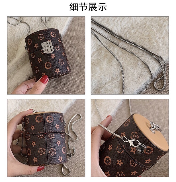 [Sẵn] Túi Đeo Chéo Nữ Mini Dáng Hộp Tròn Chuẩn Form Nhỏ Xinh | BigBuy360 - bigbuy360.vn