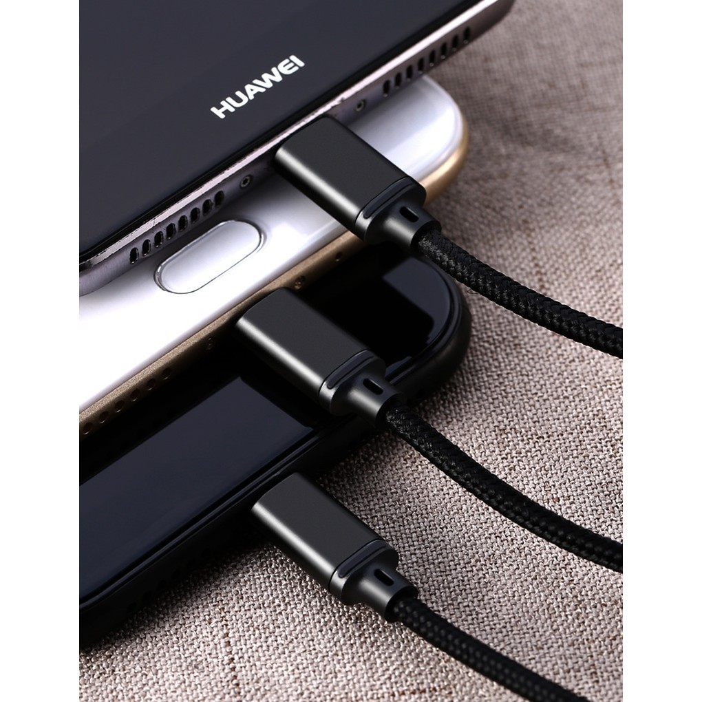 Cáp Sạc 3 Đầu Remax RC131TH ✓ Lightning-Micro USB-TypeC ✓ Hàng Chính Hãng Chống Rối Chống Đứt ( Bảo hành 12 tháng)