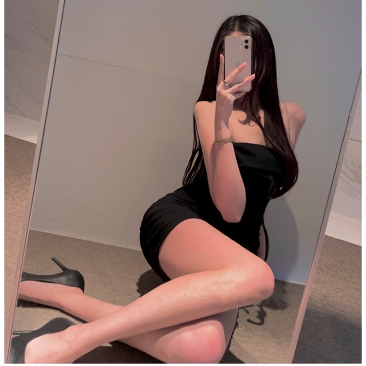 Cocory vn Đầm Hai Dây Xếp Ly Dáng Ôm Thời Trang Quyến Rũ Cho Nữ