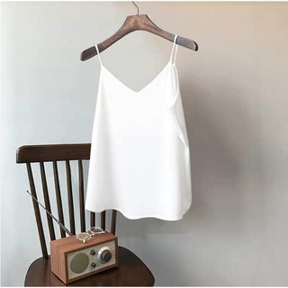 Áo 2 dây cổ tim lụa satin cao cấp