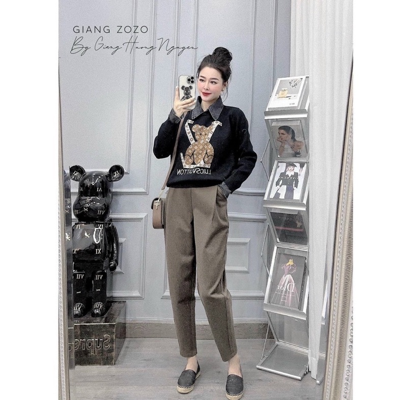 Quần baggy dạ 2 li vải dạ đẹp form xinh