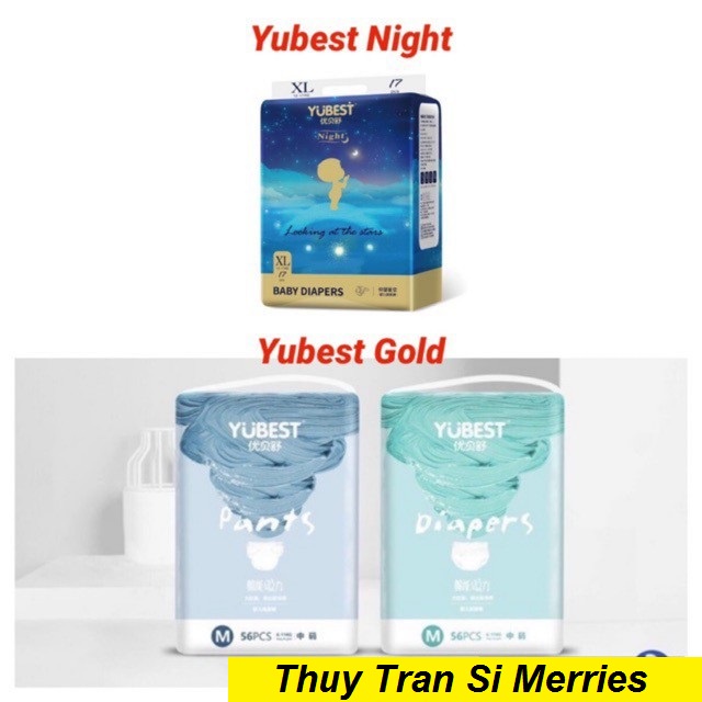 Bỉm YUBEST Angel / Gold / NIGHT Dán/Quần đủ size S132, S90, M108, M84, L78, XL84, XXL72, XXXL66