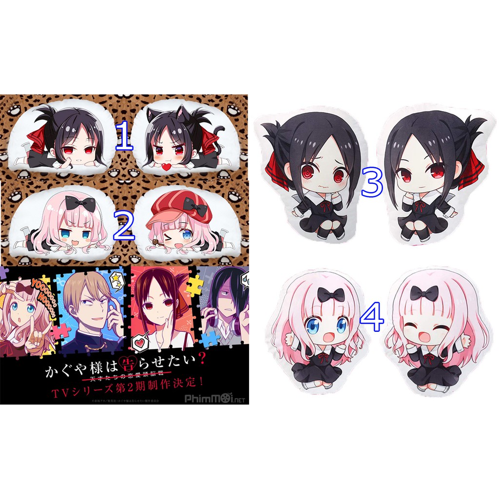 Gối ôm gấu bông in 2 mặt chibi Kaguya-Sama Love Is War M0305