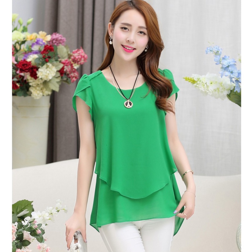 Áo sơ mi nữ tay búp sen, vải voan mát, thời trang nữ xinh SM92