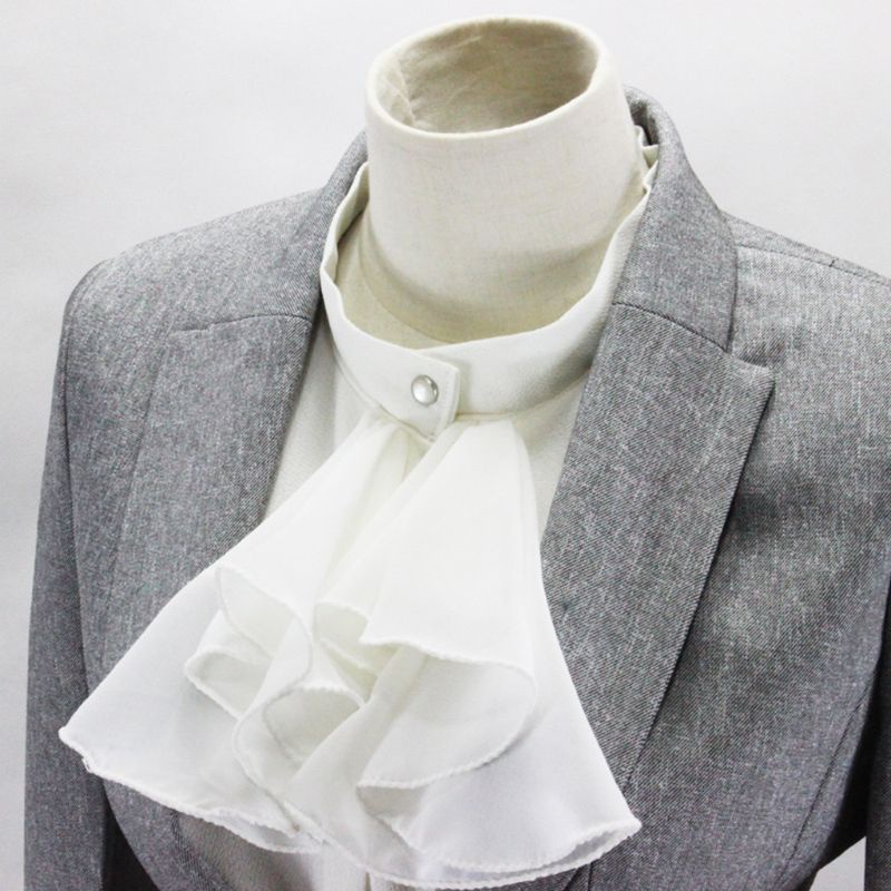 Yoioi Áo Sơ Mi Voan Giả Phối Bèo Và Nơ Phong Cách Vintage Cho Nữ